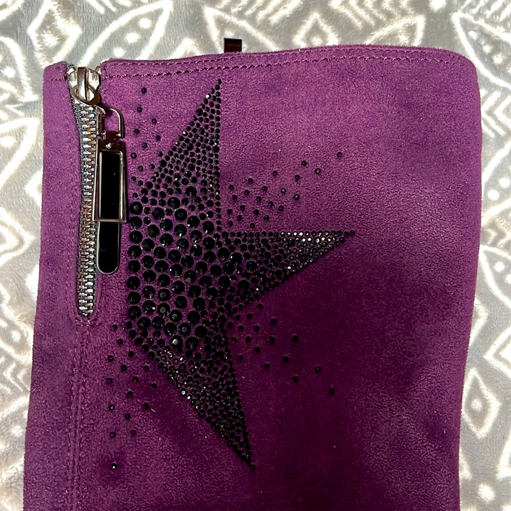 💙Azura 37 Kikapet European Boots. Deep plum,patent toe caps/heels, crystal star. - Picture 5 of 10